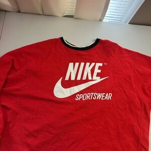 Nike Red and Black Crewneck